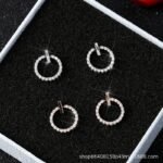 ZVT-168 Circle Zircon Korean Earrings-Golden - Image 4