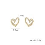 ZJE-164 Heart Shape Double Korean Earrings- Golden - Image 4