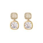 ZJE-163 Korean Zircon Crystal Earrings - Golden - Image 3