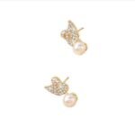 ZJE-911 Swan Pearl Earrings - Golden - Image 3