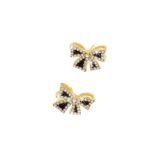 Elegant Zircon Black Bow Tie Earrings (AXJ-112) - Image 2
