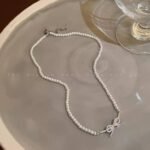 PQT-992 - Bow Shape Pearl Pendant Necklace for Women - Image 4