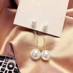 AWJ-157 Elegant Pearl Hanging Korean Earrings - Image 4