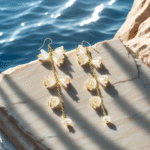 Pearl Korean Flower Earrings for Women - Image 3