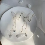 S925 Elegant Butterfly with Pearl Tassels Drop Earrings - Image 3