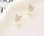 ZJE-911 Swan Pearl Earrings - Golden - Image 2
