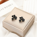 Flower Crystal Korean Earrings –