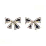 Elegant Zircon Black Bow Tie Earrings (AXJ-112) - Image 4